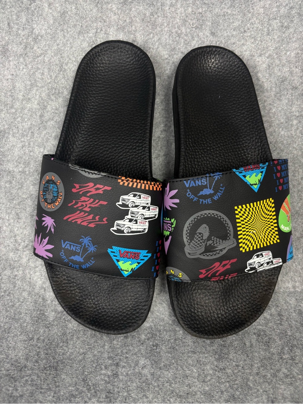 Vans Off The Wall Multicolor Graphic Slides Men’s Size 9
